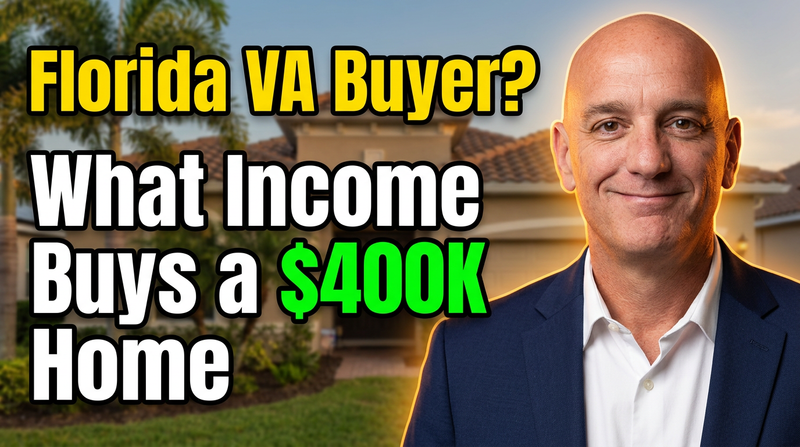 Veteran reviewing VA loan income requirements for a $400,000 home purchase in Florida