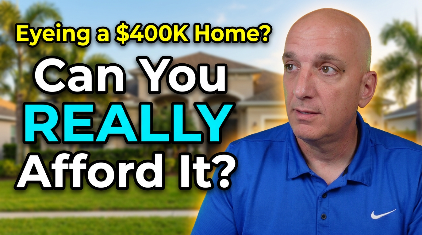 Florida home with a for sale sign showing why a $400K price hides the real monthly mortgage payment